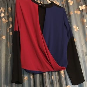 Colorblock blouse from bcbg.... silky and slinky